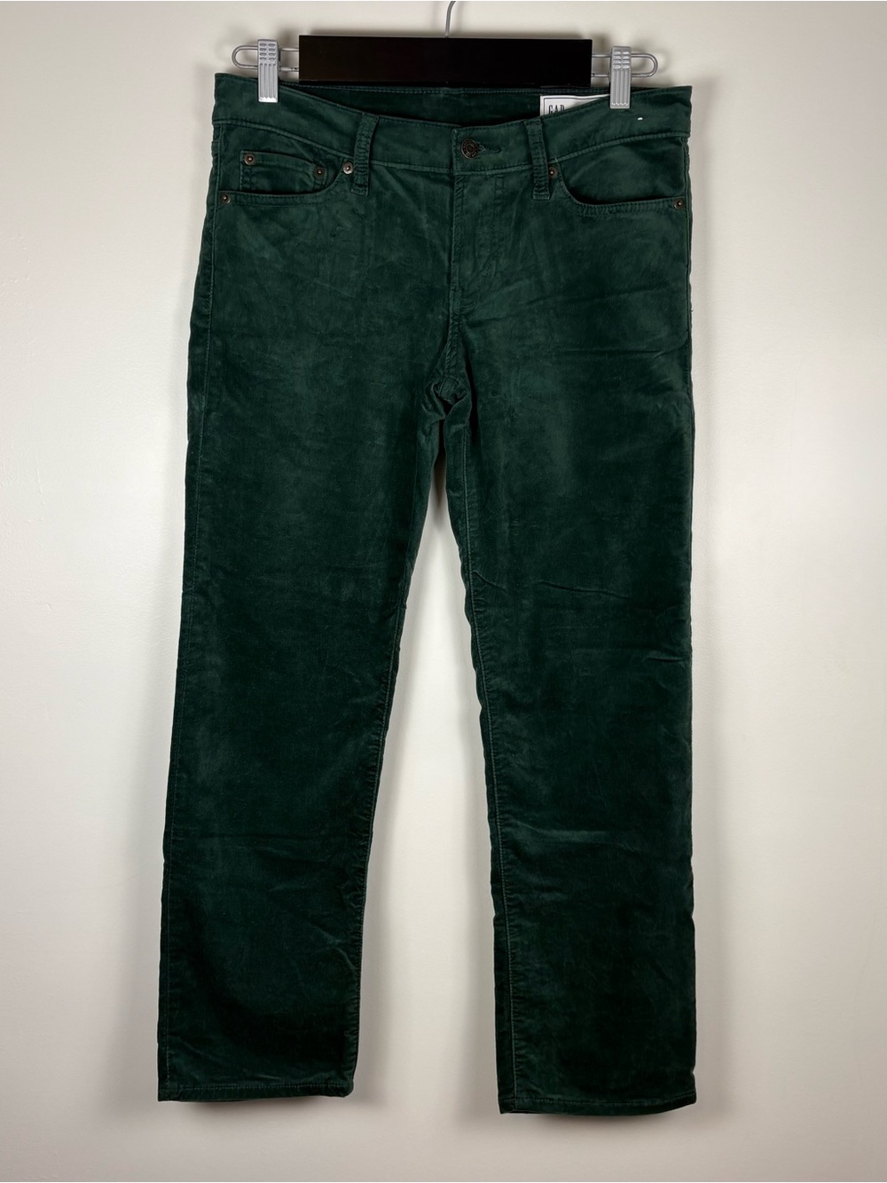GAP Women’s Dark Green Velvet ’90s Inspired Straight Leg Pants Size 28 / 6P